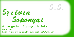 szilvia soponyai business card